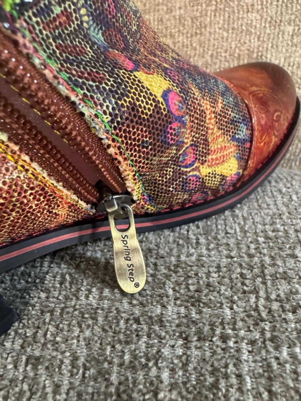 L'Artiste by Spring Step Georgiana-Scope Bootie Hand Painted Boot Size 7 NWOT - Picture 11 of 14